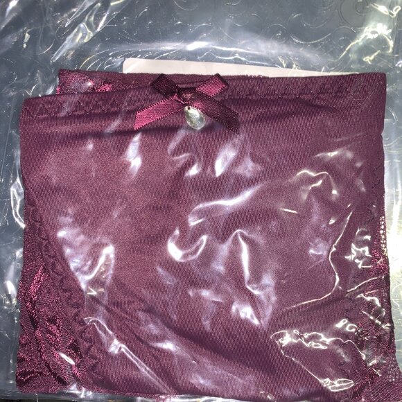 Set of 3! Thongs 2XL Panties Bramour Tribeca 2XL FITS 33-34" Lace Brief Burgundy - Picture 7 of 16